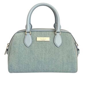 Kate Spade Blue Sparkly Beaded Texture Satchel Handbag Top Handle Bag